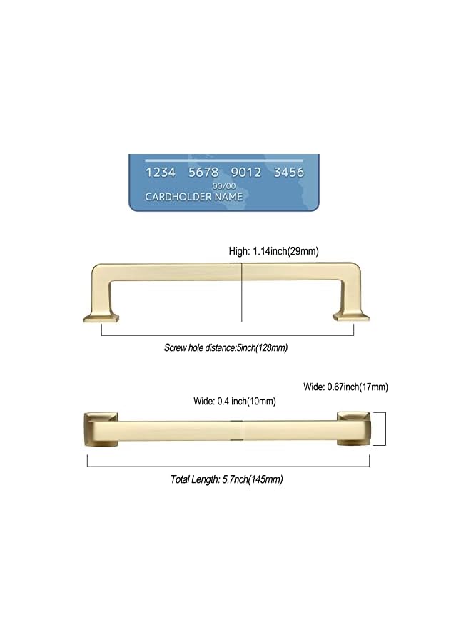 promass 5 Inch 10 Pack Brushed Brass Cabinet Pulls Kitchen Cabinet Handles Kitchen Cabinet Hardware Kitchen Handles for Cabinets Cupboard Handles Gold Pulls for Cabinets - Image 3