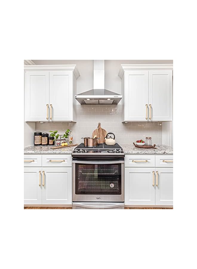 promass 5 Inch 10 Pack Brushed Brass Cabinet Pulls Kitchen Cabinet Handles Kitchen Cabinet Hardware Kitchen Handles for Cabinets Cupboard Handles Gold Pulls for Cabinets - Image 5