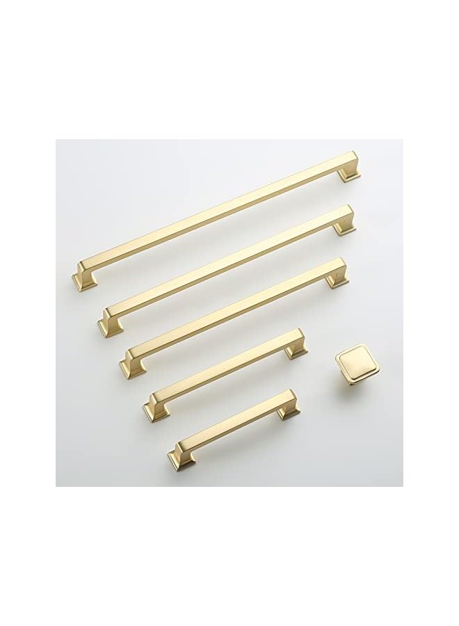 promass 5 Inch 10 Pack Brushed Brass Cabinet Pulls Kitchen Cabinet Handles Kitchen Cabinet Hardware Kitchen Handles for Cabinets Cupboard Handles Gold Pulls for Cabinets - Image 2