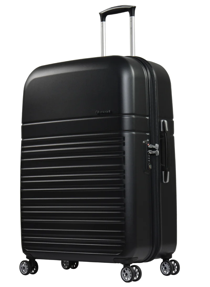 إيمينينت Hard Case Trolley Luggage Set of 3 Makrolon Polycarbonate Super Lightweight Anti Scratch Suitcases 4 Quiet Double Wheels TSA Lock KF91 Black