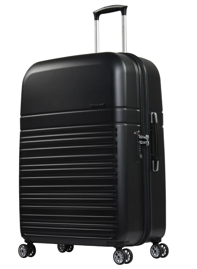 إيمينينت Hard Case Trolley Luggage Set of 3 Makrolon Polycarbonate Super Lightweight Anti Scratch Suitcases 4 Quiet Double Wheels TSA Lock KF91 Black