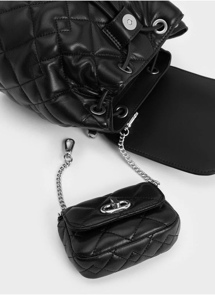 Charles & Keith Aubrielle Quilted Backpack  - Image 5