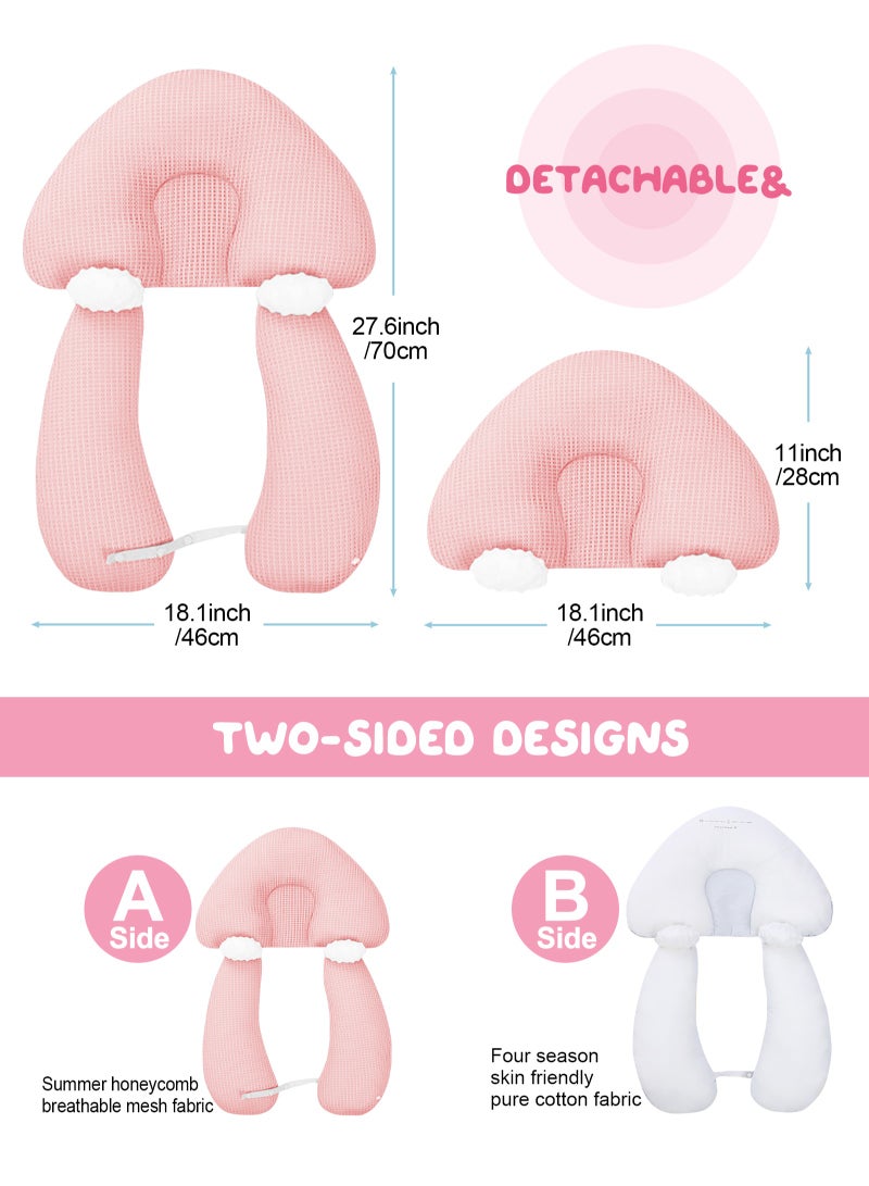 أوربازار وسادة تشكيل رأس الطفل، وتصحيح ومنع انحراف الرأس، وسادة مريحة للأطفال حديثي الولادة، وسادة نوم مضادة للارتعاش، للاستخدام المزدوج في الشتاء والصيف، للأطفال من عمر 0 ​​إلى 36 شهرًا - Image 2