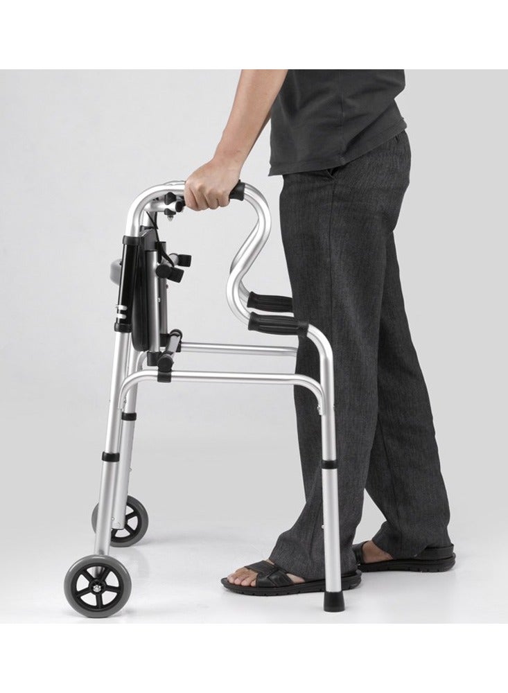 DubaiGallery Folding Walker Lightweight Seniors Rollator Assistive Walkers Climbing on The Downhill Walking 4 Leg Crutch|Aluminum Alloy Walker - Image 1