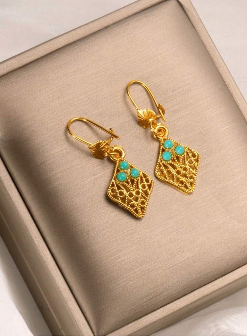 GOLDMAX Elegant 21k Gold Plated Earrings For Women - Image 1