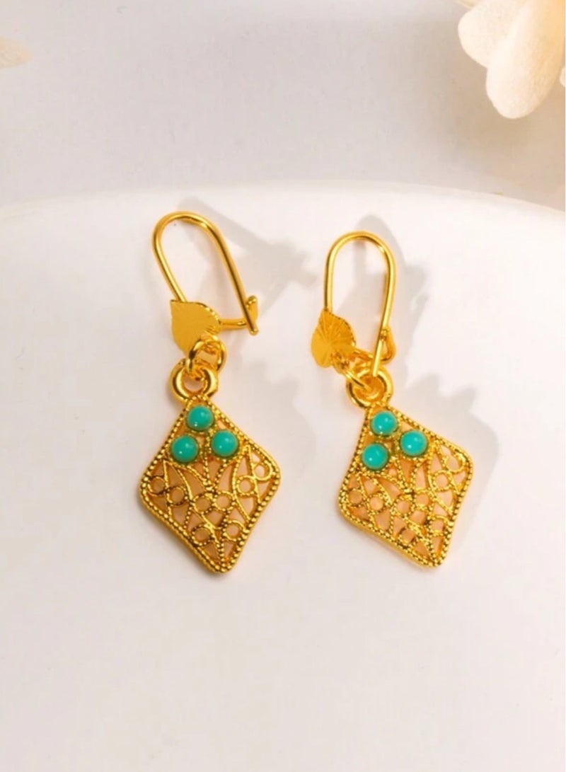 GOLDMAX Elegant 21k Gold Plated Earrings For Women - Image 2