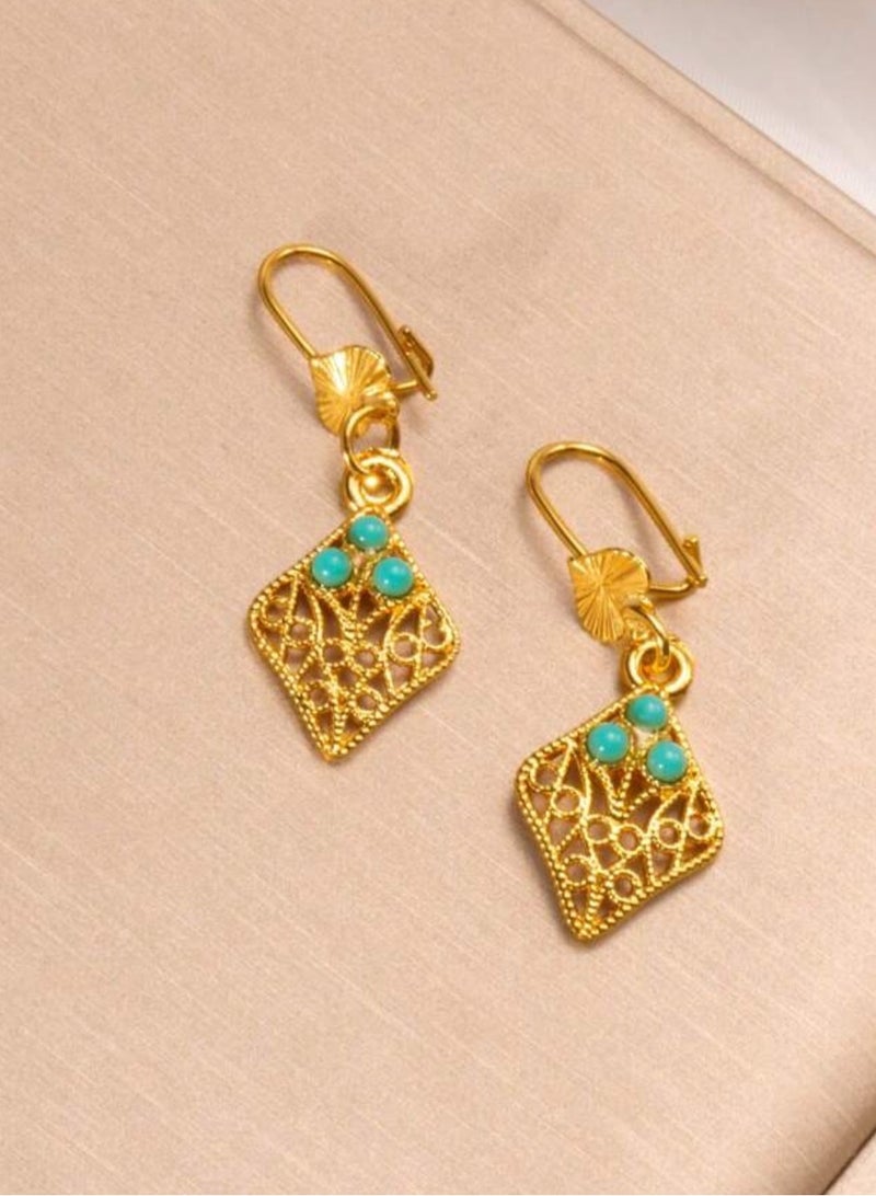 GOLDMAX Elegant 21k Gold Plated Earrings For Women - Image 3