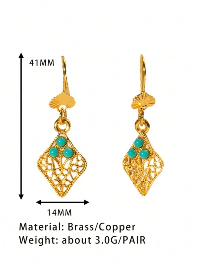 GOLDMAX Elegant 21k Gold Plated Earrings For Women - Image 4