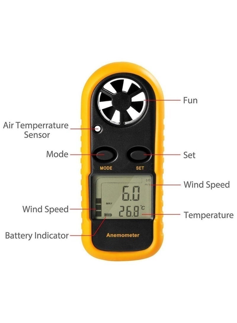 Digital Anemometer GM816 | High Precision Portable Wind Speed ​​and Temperature Measurement Instrument | Suitable for air conditioning/environmental protection/aviation/engineering/fan - Image 2