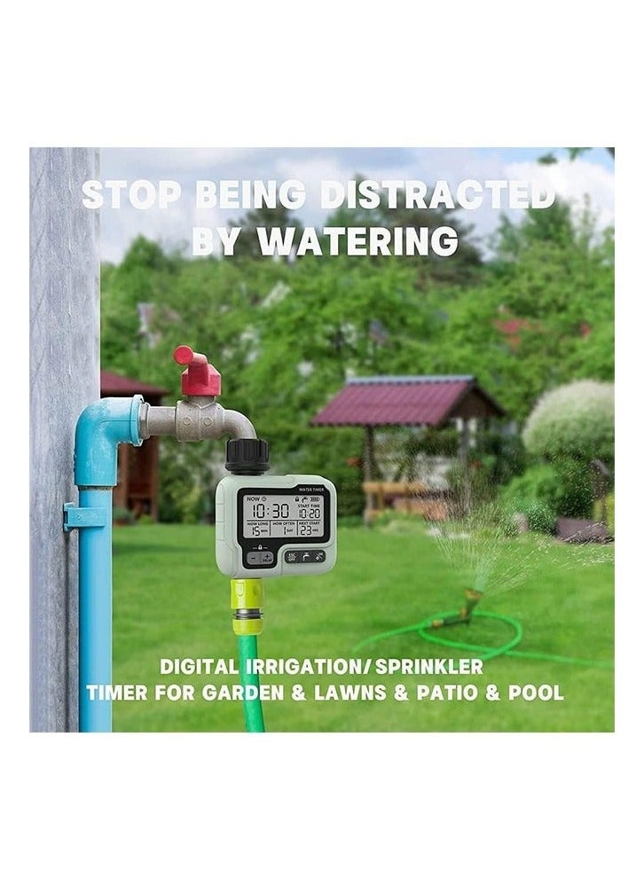 1 pcs Digital Watering Timer,IPX5 Waterproof Outdoor Hose Timer,Irrigation/Sprinkler Timer for Garden/Lawns/Patio/Farm,Automatic/Manual Watering Timer with Rain Delay,Green - Image 4
