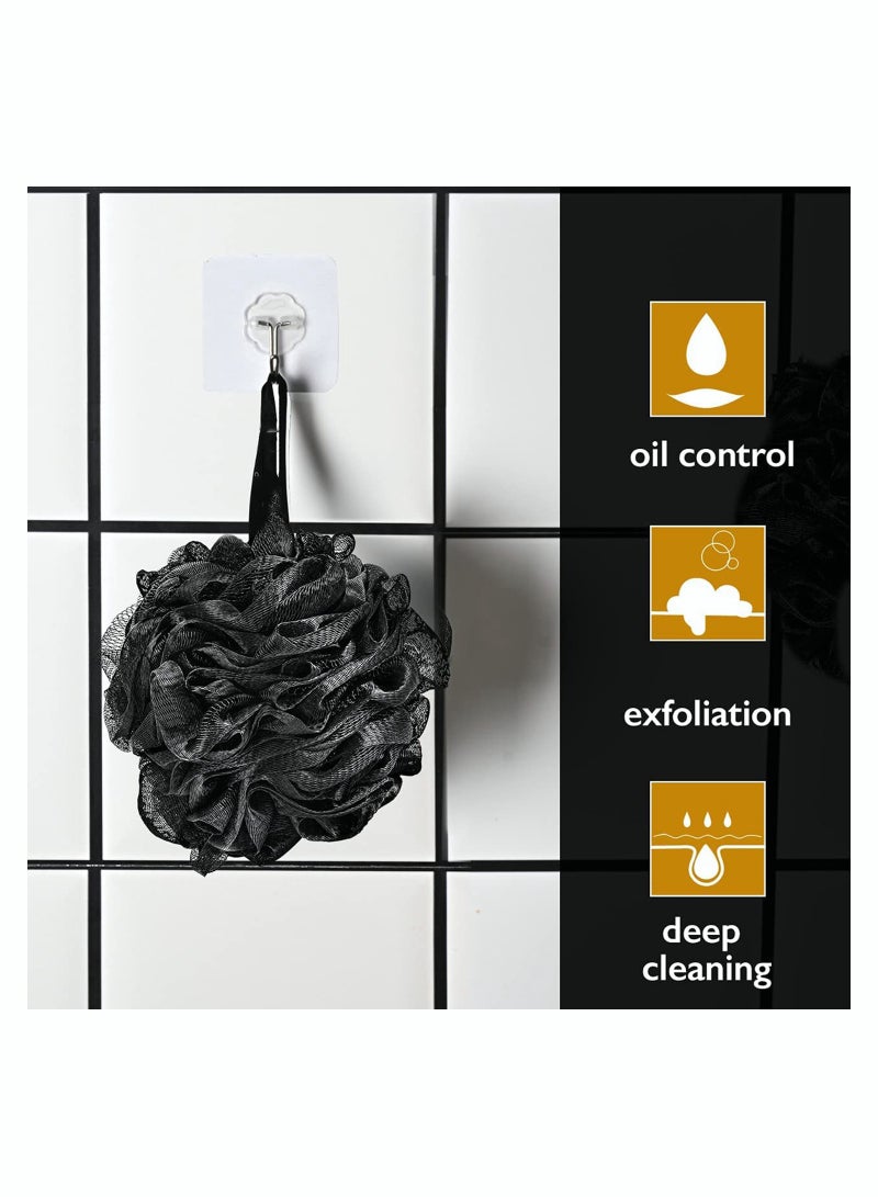 Zikra 3 Pack Bath Shower Sponge Exfoliating Pouf Loofahs for Women Men Clean Soothe Skin - Image 5