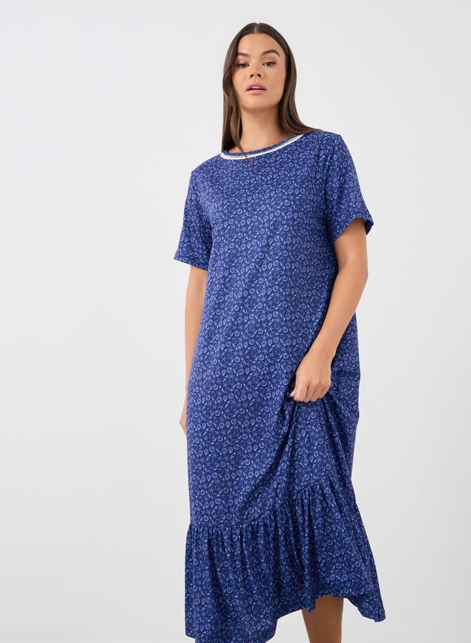 ستايلي تيشيرت نوم بأكمام قصيرة وطبعات وحافة مكشكشة من ستايلي - Image 2