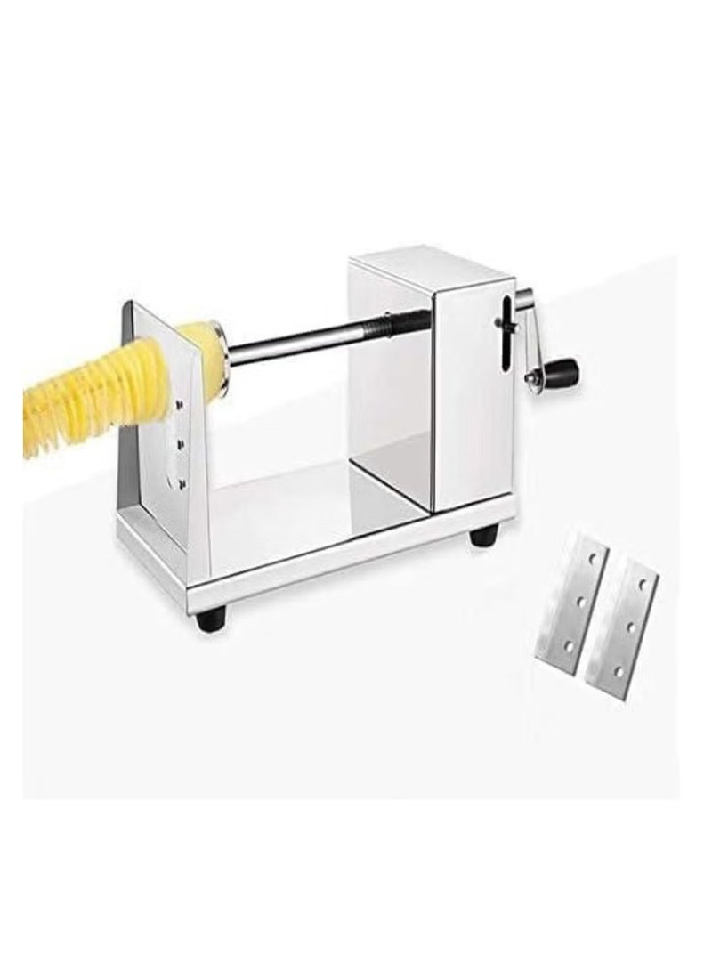 TIGER NEW Stainless Steel Manual Spiral Potato Chips Slicer, Tornado Potato Chips Cutter with Vegetable Slicer for Kitchen, Lightweight & Versatile Design - Image 4