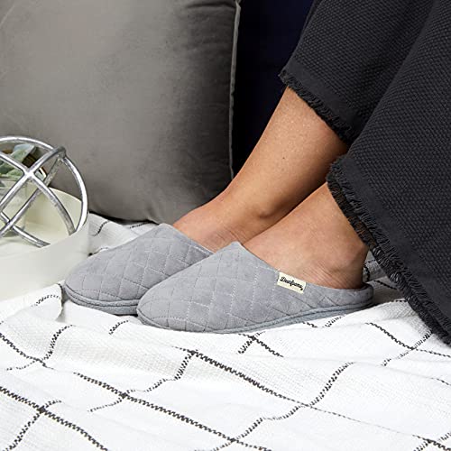 Dearfoams Women's Velour Clog Slipper, Sleet, Small - Image 2
