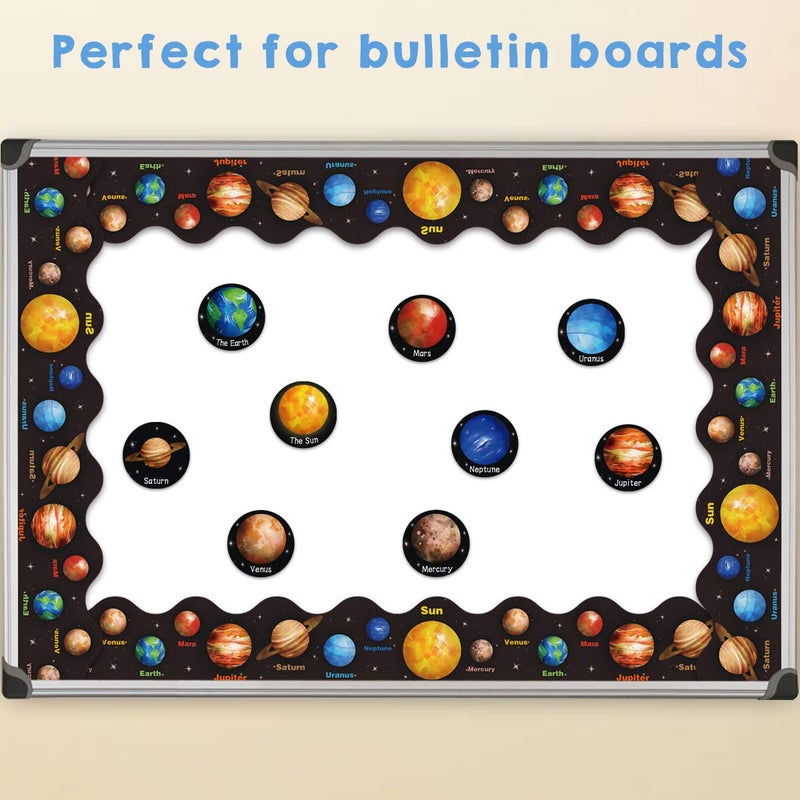 Fancy Land Space Bulletin Board Border Outer Space Planet Borders for Bulletin Board Solar System Trim Borders for Back to School Classroom Decorations Science Decor Supplies 36ft - Image 4