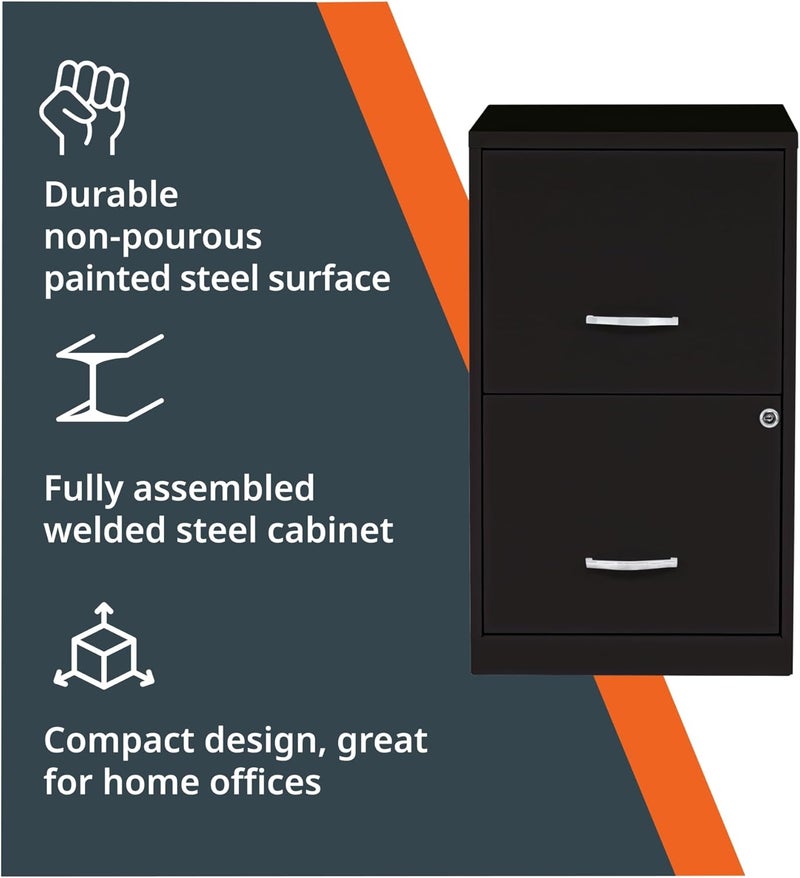 NuSparc 2 Drawer Locking Filing Cabinet | Pre-Assembled Steel Construction | Space-Saving Design is Perfect for Home and Small Office | Letter-Size | Assembled in North America - Image 5