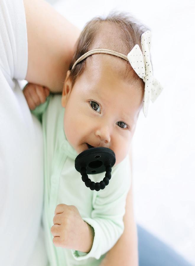 Ryan & Rose Ryan & Rose Cutie PAT Pacifier Teether (Flat, Black) - Image 4