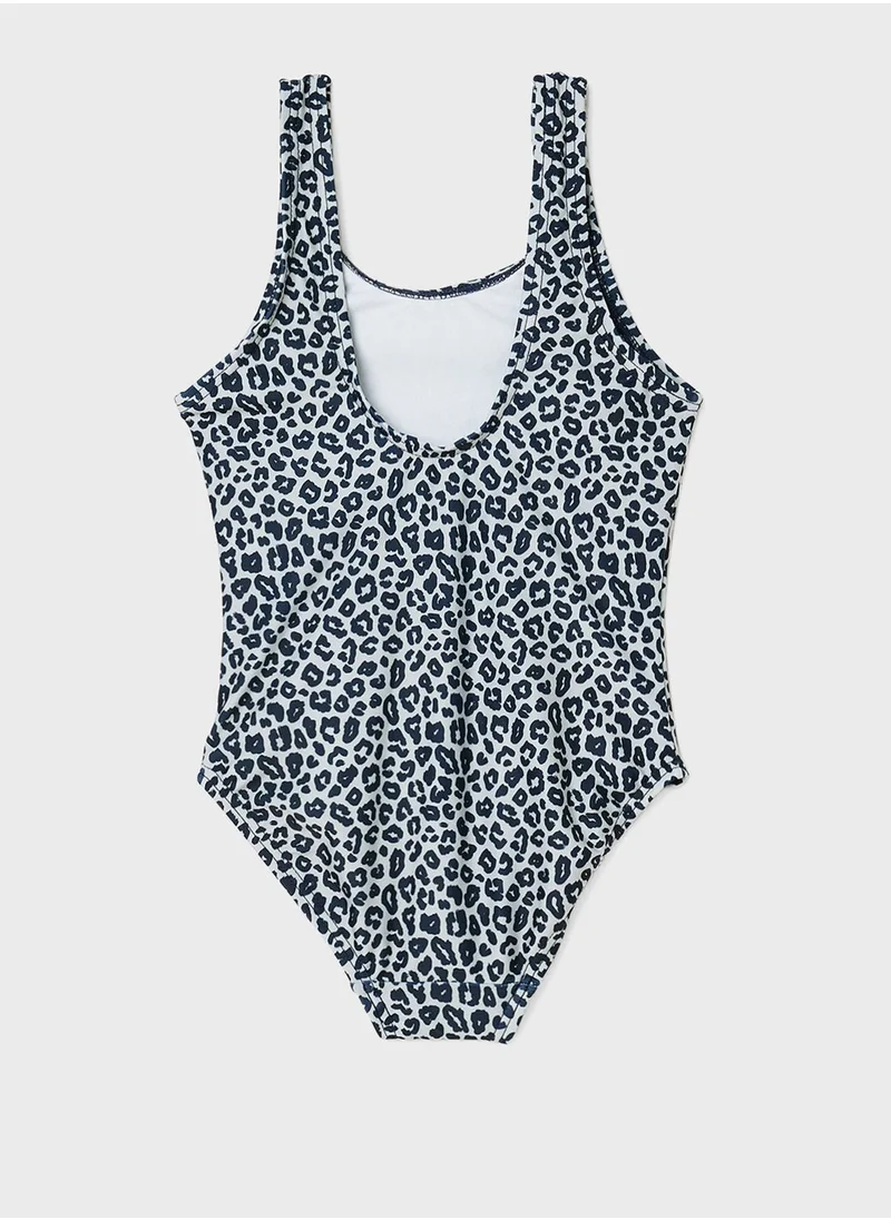 NAME IT Kids Leopard Print Swimsuit