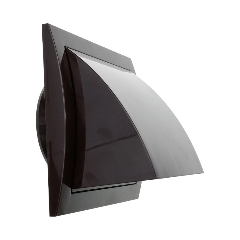 Repa Market 4 Inch Brown Dryer Vent Hood Duct Cover for Walls ABS Plastic Protection Hood With Rain Cover and Backdraft Damper Exhaust Air Dryer Vent Covers for Indoor Outdoor Use - Image 2