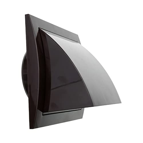 Repa Market 4 Inch Brown Dryer Vent Hood Duct Cover for Walls ABS Plastic Protection Hood With Rain Cover and Backdraft Damper Exhaust Air Dryer Vent Covers for Indoor Outdoor Use - Image 1