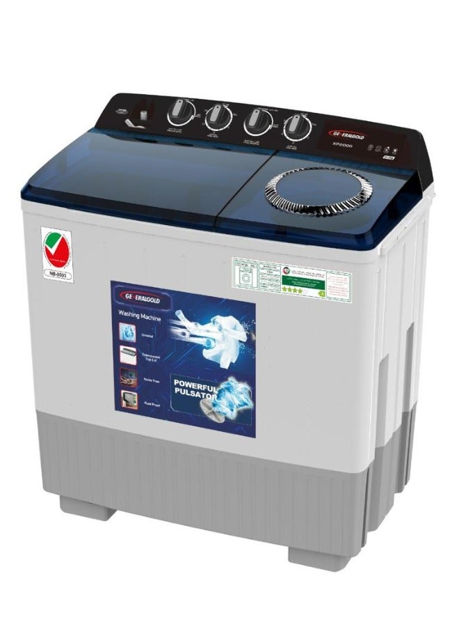 جينيرال جولد غسالة ملابس جنرال جولد XP2800 ذات حوضين، سعة 28 كجم، لون أبيض - Image 1