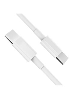 يوك كابل شحن USB C إلى USB C PVC PD سريع الشحن لأجهزة MacBook Air و Mac Book Pro وكابل Type C لجهاز iPad Pro الجديد ، iPad Air ، Mini ، Samsung ، Pixel ، شاحن USB C بالكامل PD 1.2 متر أبيض  - Image 2