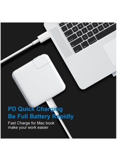 يوك كابل شحن USB C إلى USB C PVC PD سريع الشحن لأجهزة MacBook Air و Mac Book Pro وكابل Type C لجهاز iPad Pro الجديد ، iPad Air ، Mini ، Samsung ، Pixel ، شاحن USB C بالكامل PD 1.2 متر أبيض  - Image 5
