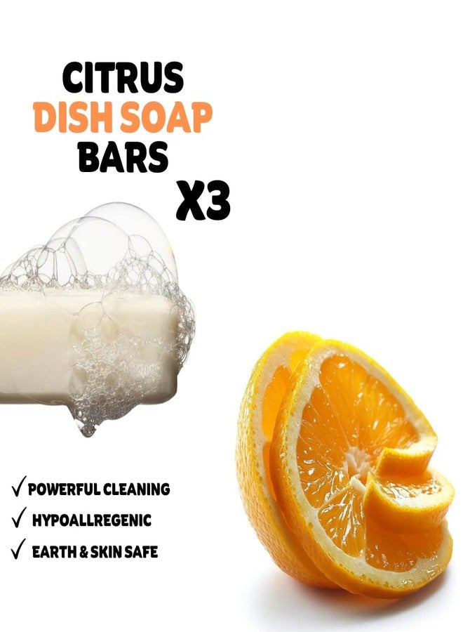 KELEBS Citrus Essential Oil Dish Soap Bar - Organic - Pack of 3 (3.8 oz each), Skin-Safe, Non-Toxic, Sustainable Kitchen Soap - Zero Waste - Image 2