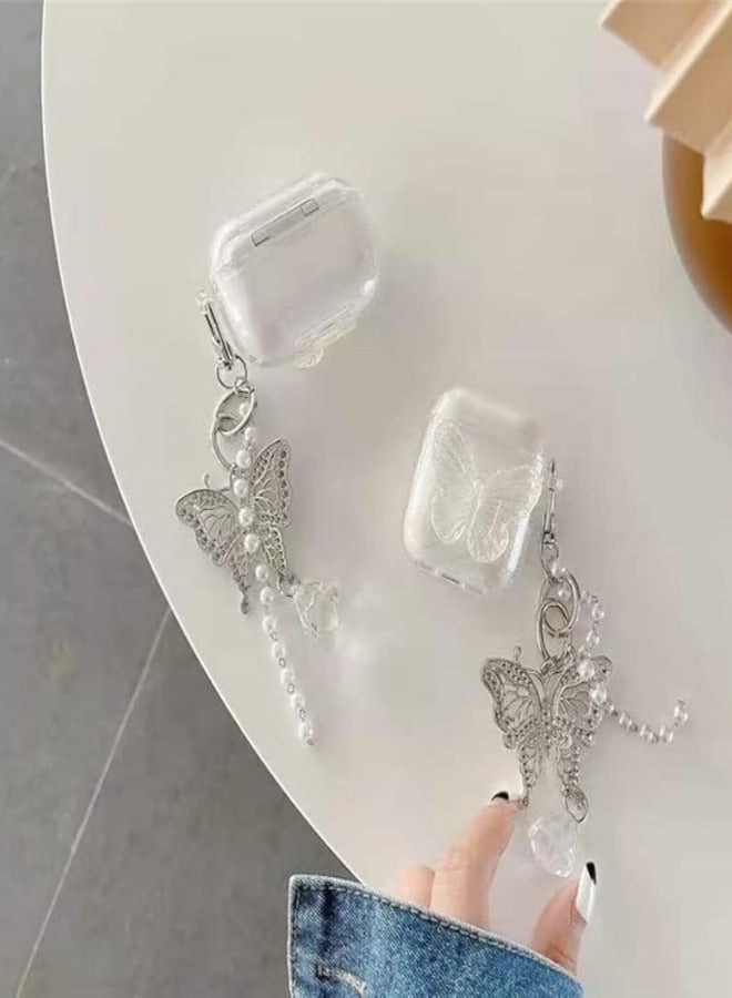 Compatible with AirPods Pro 2 (2022) Case with Girls Cute Clear Glitter Butterfly Design Smooth Soft TPU Cover Case for Airpods Pro 2,Cute for Airpods-Butterfly - Image 4