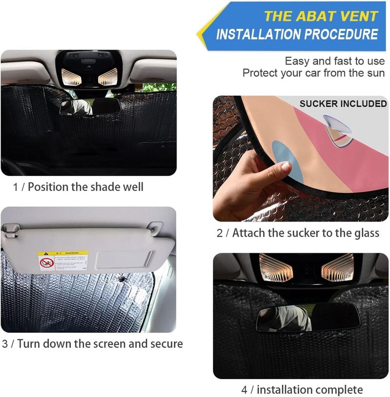 Giraffe Car Windshield Sun Shade Foldable Sun Visor Automotive Sunshades for Car Truck SUV Blocks UV Rays Keep Your Vehicle Cool - Image 2