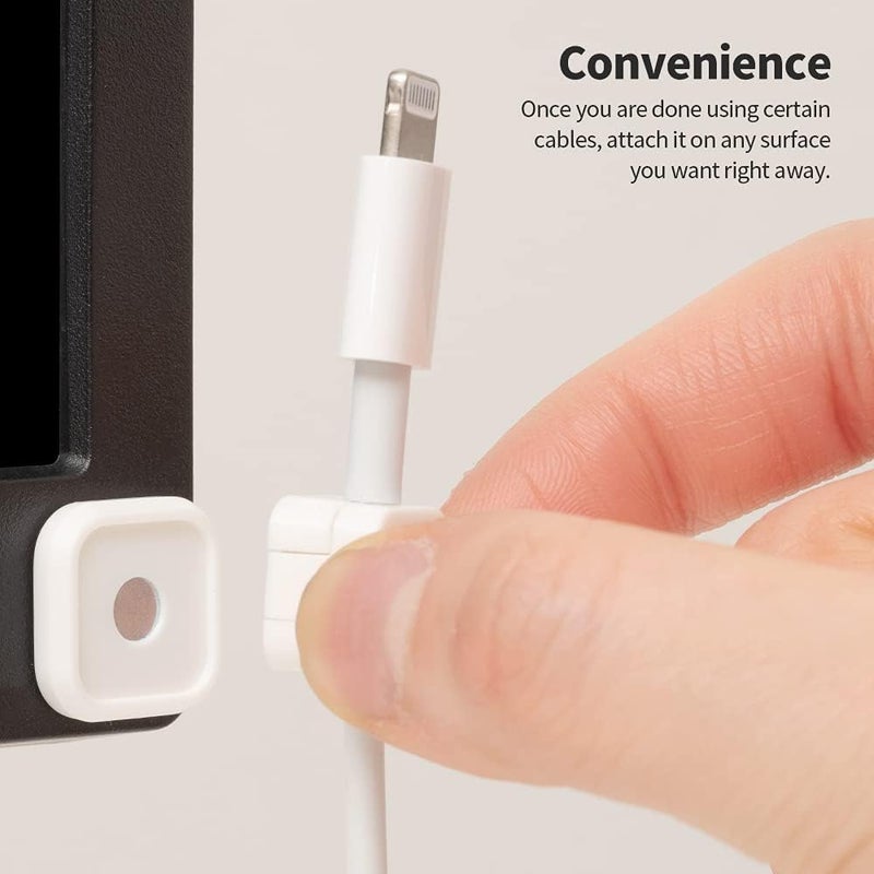 Sinjimoru Magnetic Cable Clips, Multipurpose Cable Management for Car and Office Supplies Self Adhesive Cable Organizer Clip. Magnetic Cable Holder 3pcs White - Image 3