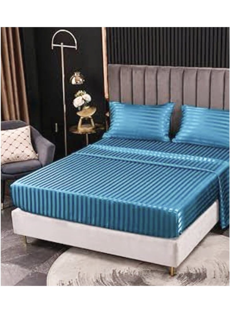 Genzari 3-piece stripe cotton bed set, 180*200 - Image 2