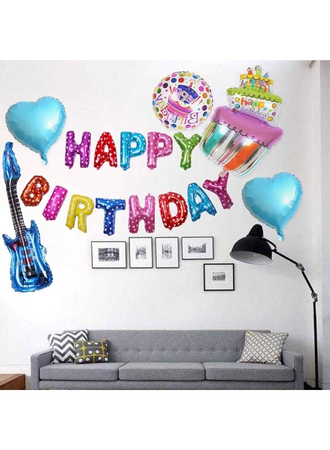 WedFeir Inflatable Rock Star Toy Set, 7 Pack Inflatable Boom Box Mobile Phone Guitar Bass Party Props for 80's 90's Party Decorations, Rock and Roll Party Favors Supplies, Christmas Birthday Party Gifts. - Image 4