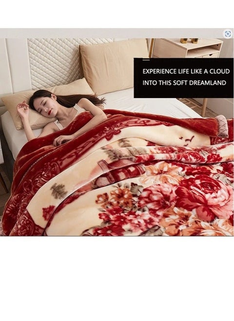 Soft and warm heavy winter blanket, bed blanket measuring 220 cm by 160 cm and weighing 4 kg, super soft double layer blanket made of high quality materials