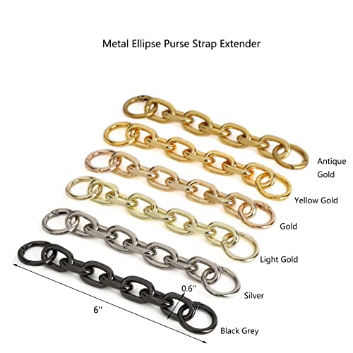 Yichain Metal Purse Chain Strap Extender for Accessory Charms,Lengthen Crossbody Shoulder Handbags Strap(No.2 Black Grey) - Image 2