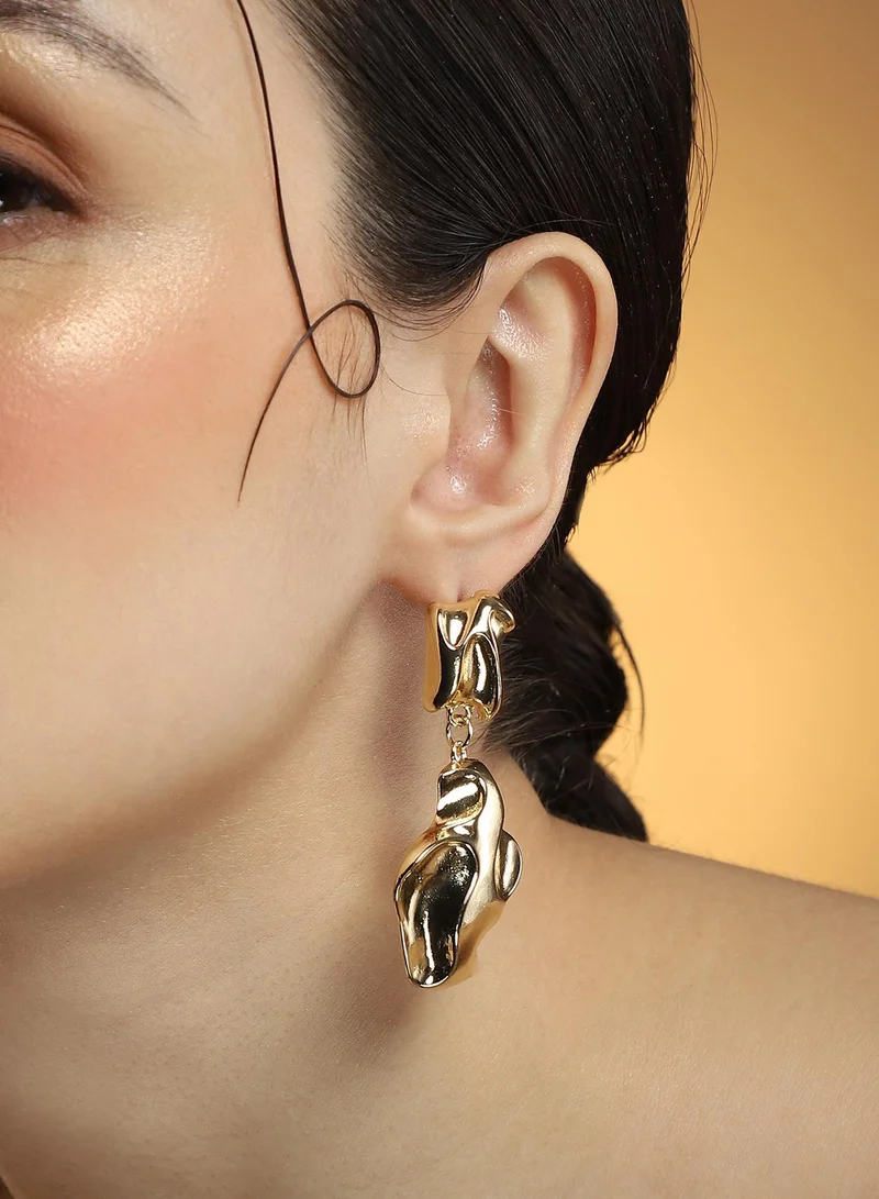 SOHI SOHI Women The Eroded Drop Earrings | California  Colour | One-Size | Metallic Alloy Material | Push Back Closure | Earrings For Casual & Evening Wear