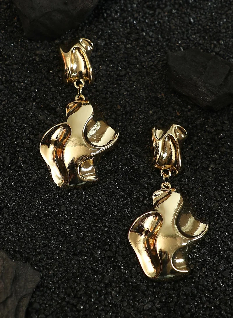 SOHI SOHI Women The Eroded Drop Earrings | California  Colour | One-Size | Metallic Alloy Material | Push Back Closure | Earrings For Casual & Evening Wear