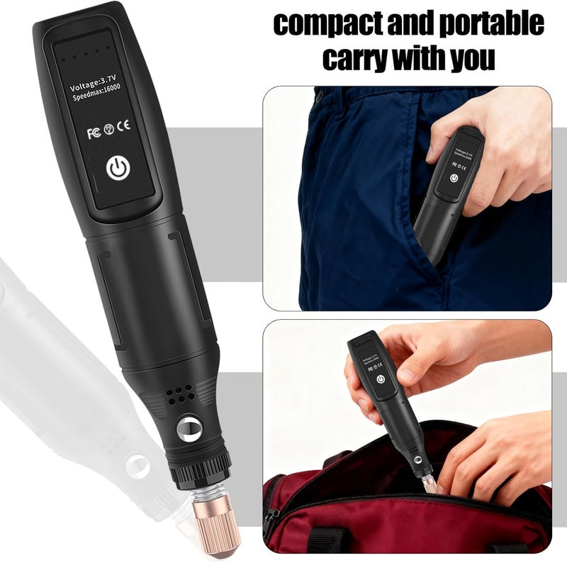 SIMDAO Mini Cordless Rotary Tool Set with 108 Accessories, 3.7V USB Rechargeable, 5000-18000 RPM - Image 4