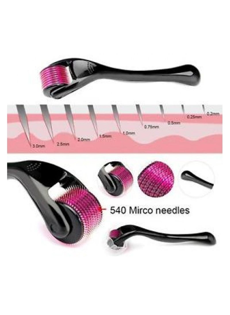Derma - Titanium Micro Needle Derma Roller Black/Pink 1.5ML - Image 1