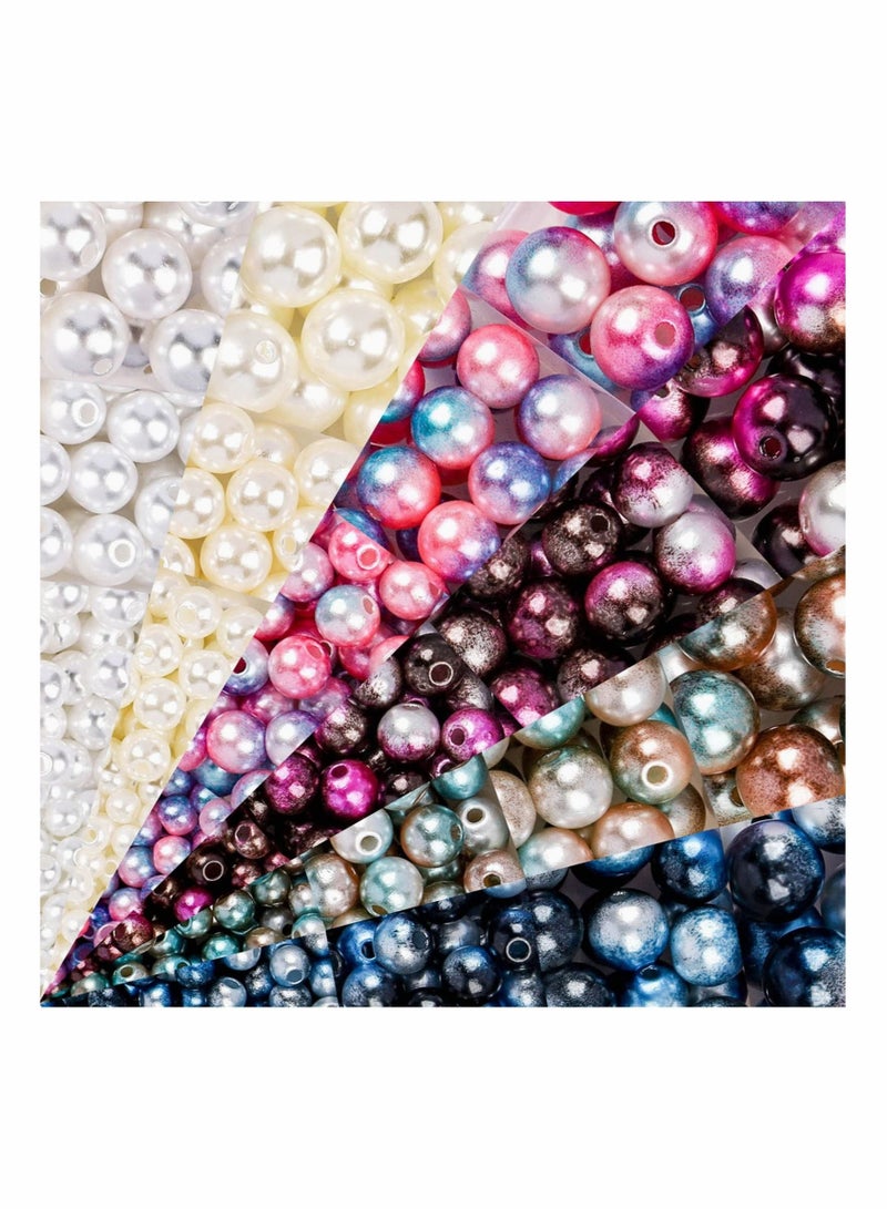 كابتن تيك 1890Pcs Multicolored Pearls Beads Loose Round Spacer Beads Smooth Rainbow Faux ABS Beads for Jewelry Making Bracelets Earrings Necklaces DIY Crafts 4 6 8 10mm - Image 4