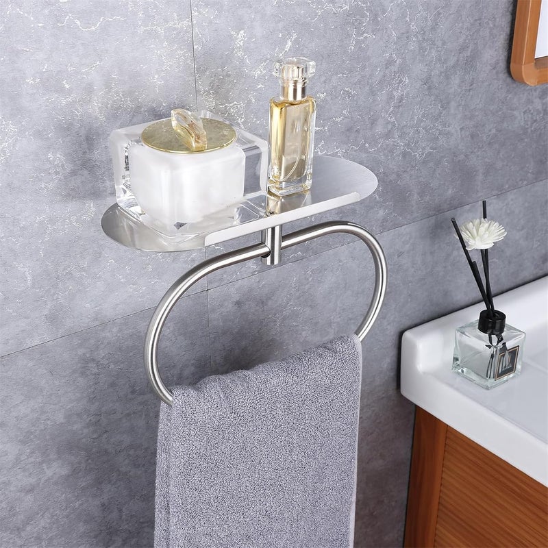 Strong Not Rusts Steel Bathroom Towel Rings Wall Mounted Towel Bracket Featuring Steel Frame for Stable Installation Space Saving - Image 3