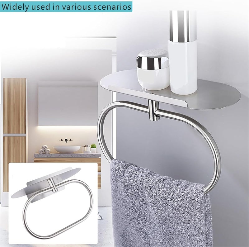 Strong Not Rusts Steel Bathroom Towel Rings Wall Mounted Towel Bracket Featuring Steel Frame for Stable Installation Space Saving - Image 2