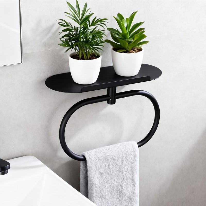 Strong Not Rusts Steel Bathroom Towel Rings Wall Mounted Towel Bracket Featuring Steel Frame for Stable Installation Space Saving - Image 5