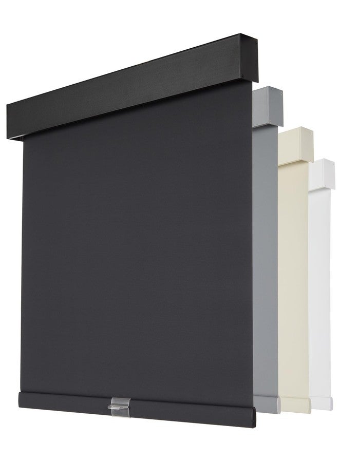 Persilux Blackout Roller Shades - Cordless Roller Blinds with Valance, Thermal Insulated Fabric Window Blinds, UV Protection for Home, Office and Bedroom (Black, 20"W x 72"H) - Image 1