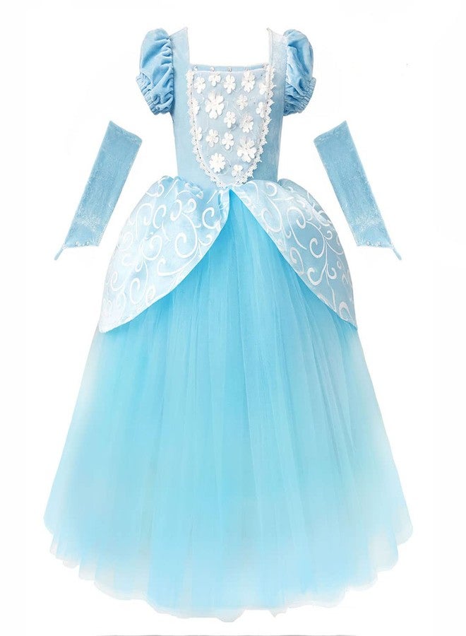 CQDY Cinderella Dress Princess Costume Halloween Party Dress up Blue - Image 2