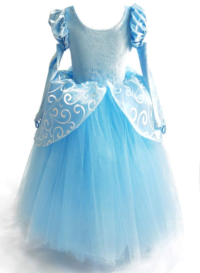 CQDY Cinderella Dress Princess Costume Halloween Party Dress up Blue - Image 3