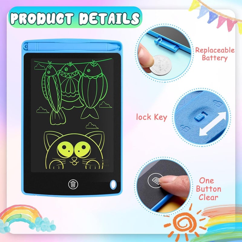 SNAPTRON هدايا العودة لعيد الميلاد لحفلات الأطفال 10 قطع لوحات كتابة ملونة LCD للدراسة / الرقمية، لوحات رسم شاشة 3 4 5 6 سنوات سلايت سحري في مجموعة أفضل مجموعة لوحات قابلة للمسح للألعاب الفتيات - Image 5