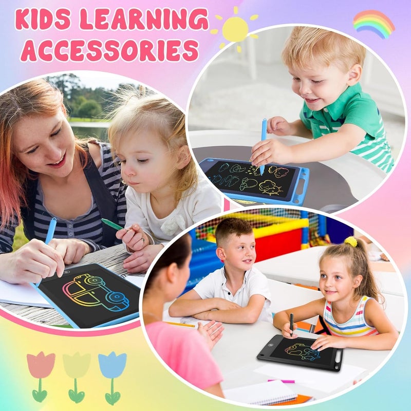SNAPTRON هدايا العودة لعيد الميلاد لحفلات الأطفال 10 قطع لوحات كتابة ملونة LCD للدراسة / الرقمية، لوحات رسم شاشة 3 4 5 6 سنوات سلايت سحري في مجموعة أفضل مجموعة لوحات قابلة للمسح للألعاب الفتيات - Image 4