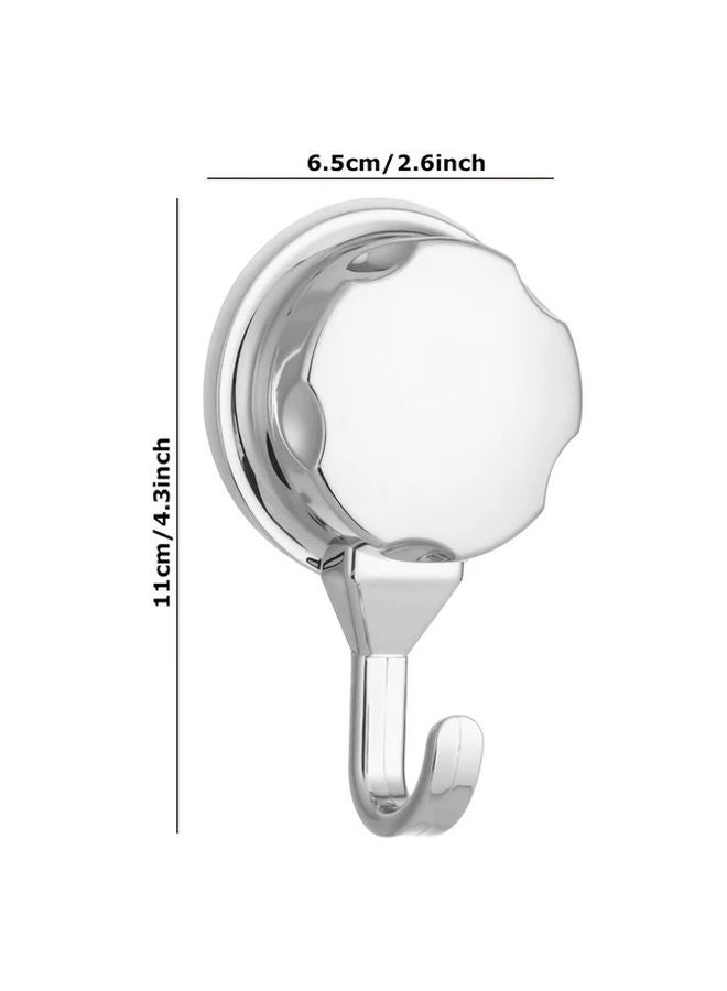 قطعتان من خطاطيف الشفاط الفضية القوية قابلة لإعادة الاستخدام خطاطيف فراغ للحائط الباب المنشفة - Image 4