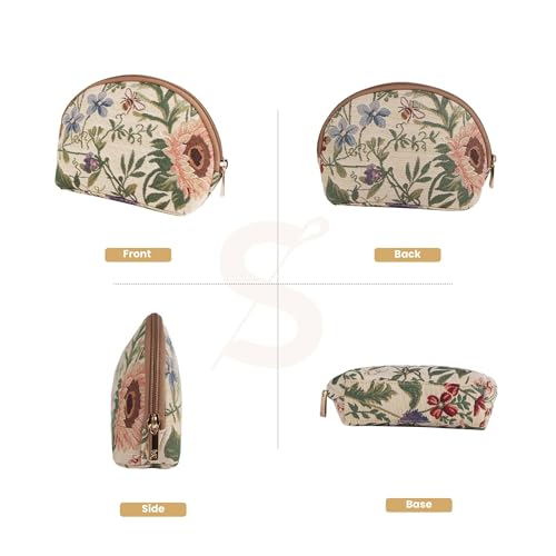Signare Tapestry Cosmetic Bag Toiletry Makeup Bag for Women With Morning Garden Design(COSM-MGD) - Image 2